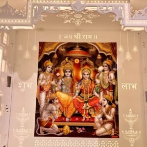 Colorful Ram Parivaar Corian Mandir with Light 3- designotemplestore.com