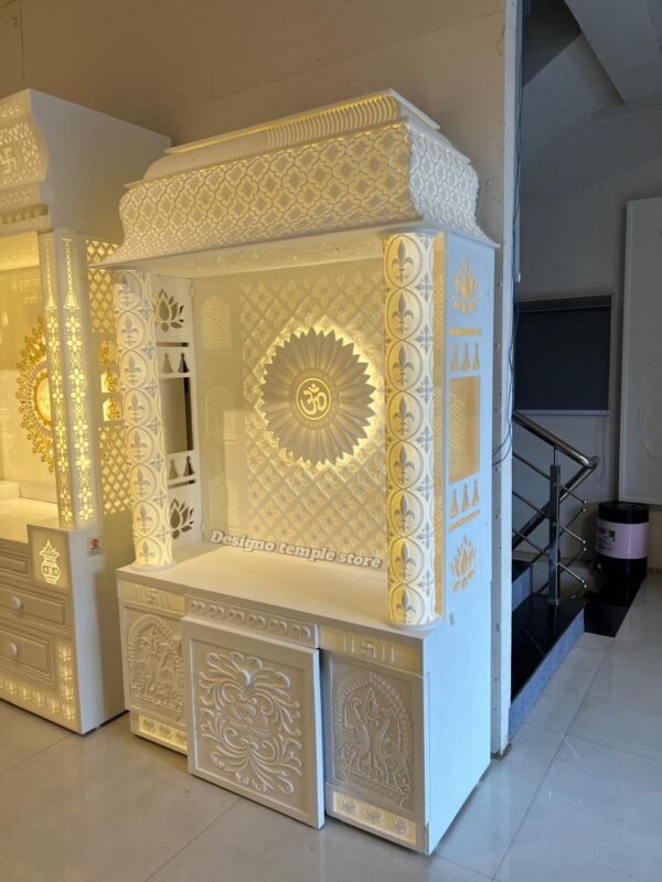 Om Corian Mandir with Backlit 4- designotemplestore