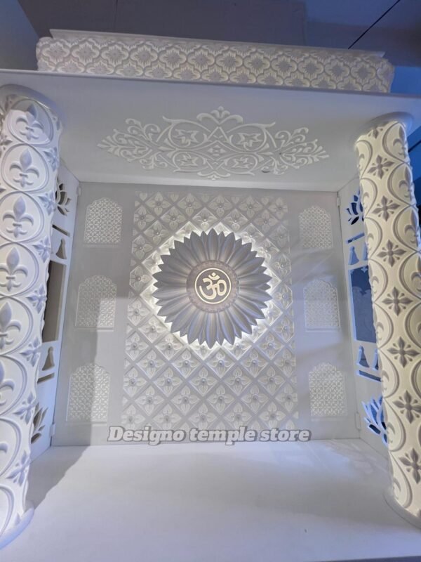 Om Corian Mandir with Backlit 5- designotemplestore