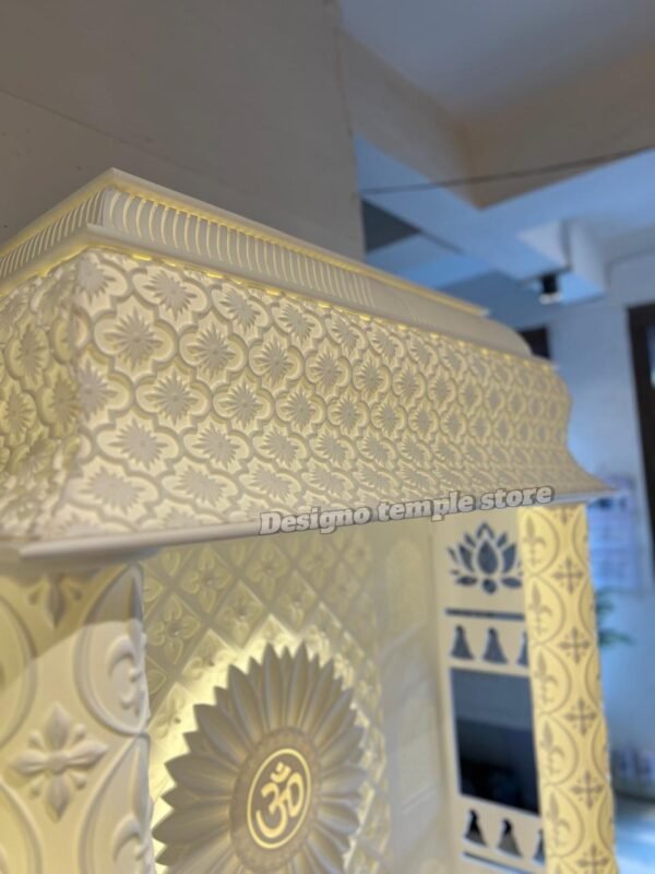 Om Corian Mandir with Backlit 6- designotemplestore