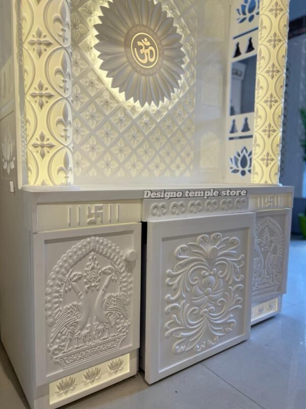 Om Corian Mandir with Backlit 7- designotemplestore