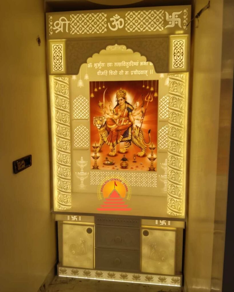 Colorful Durga mata corian temple img1- designotemplestore.com